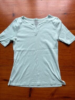 Talbots split-neck cotton tee